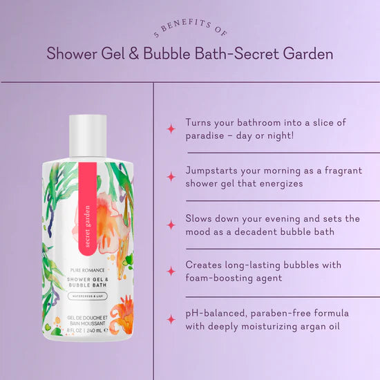 Shower Gel & Bubble Bath - Secret Garden 6 Pack